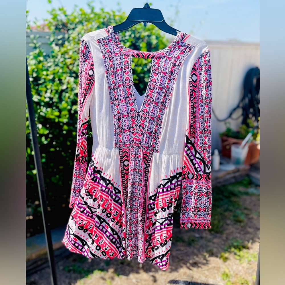 Free people Tegan border print Mini Dress Size 2 - Picture 1 of 6